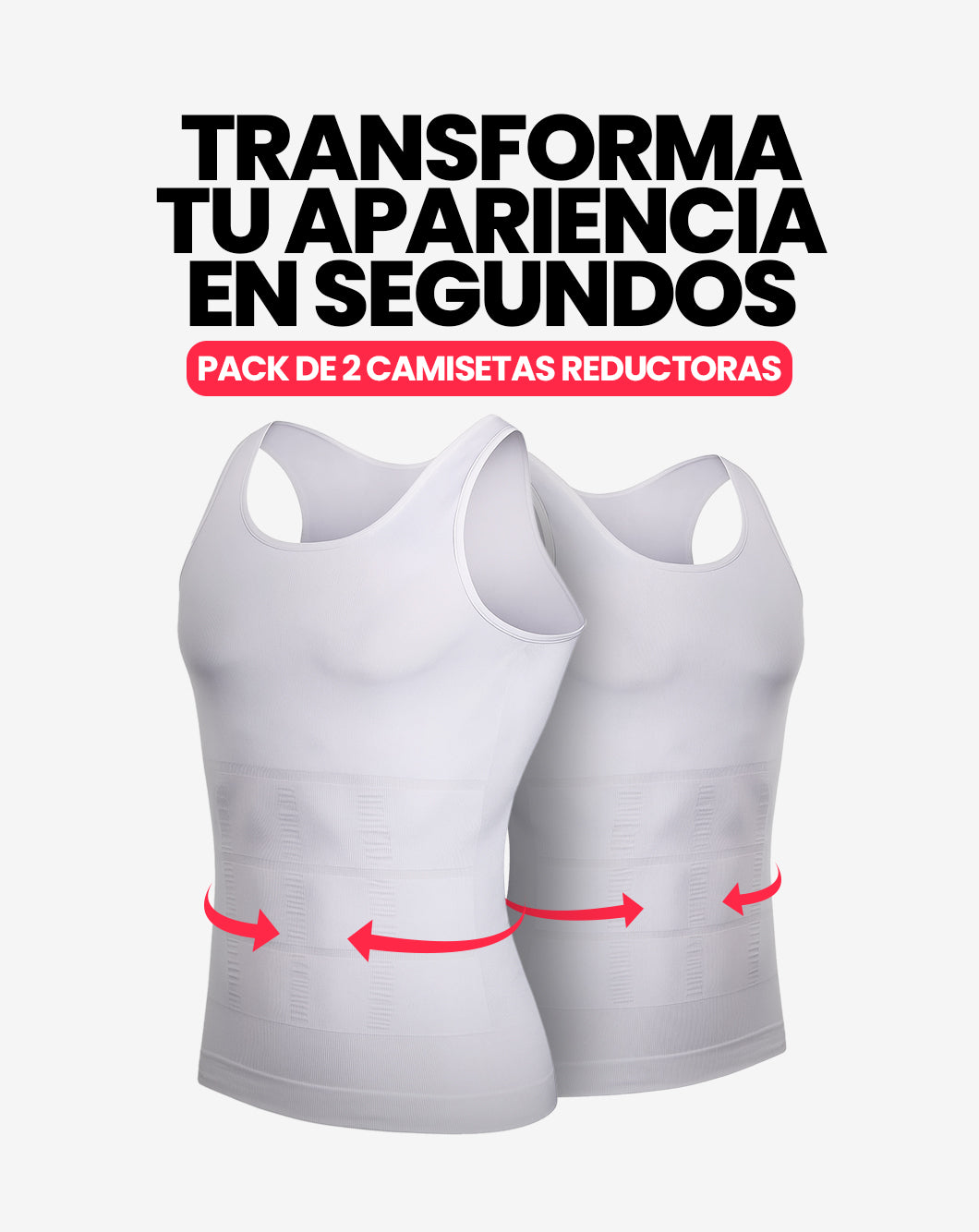 Pack de 2 Camisetas Reductoras para Hombre